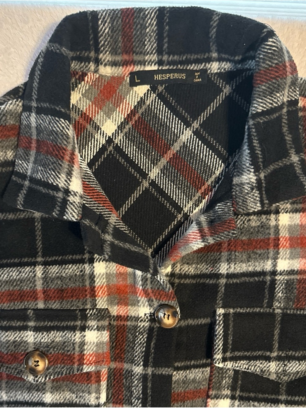 Hesperus Women’s Black & Red Plaid Jacket